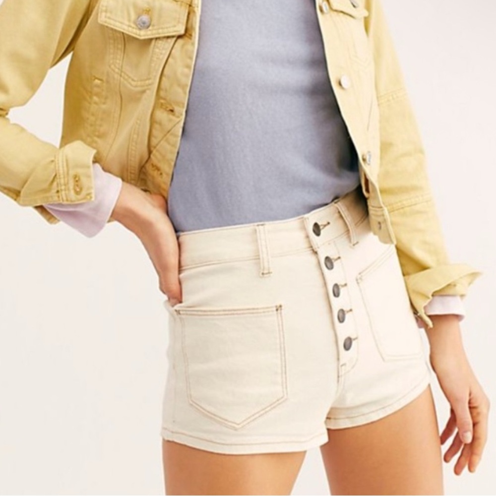 Free‎ People Bridgette High Waist Denim Shorts